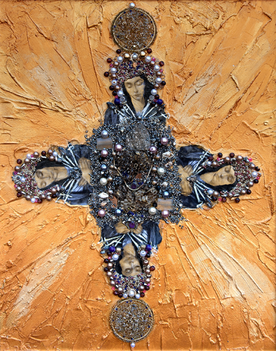 Madonna of the 4 Winds | 19" x 15.5" | Mixed media on wood | 2021