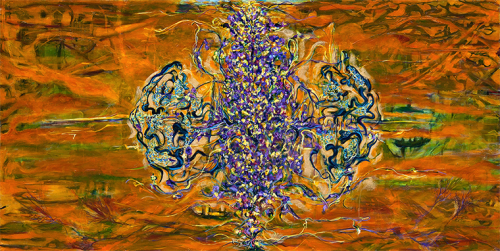 The Pharmaka of 17 Keys | 48" x 96" | Oil on wood | 2021-2023