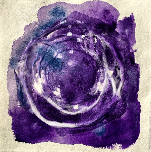 Cosmos Night | 8" x 8" | Watercolor on paper | 2020