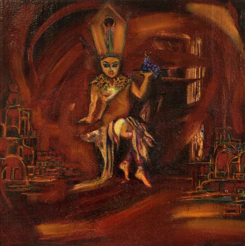 Hatshepshut Welcoming Pope Joan | 24” x 24” | Oil on canvas | Summer 2017