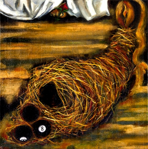 Behind the 8 Ball A Saint Awaits | 24" x 24" | Oil on canvas | Fall 2017