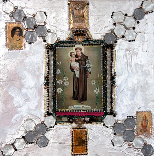 Vive Vive Sant’ Antone | 24" x 24” | Mixed media on wood