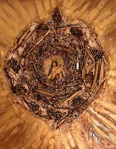 Nest of Diamonds | 24" x 24" | Mixed media on Wood